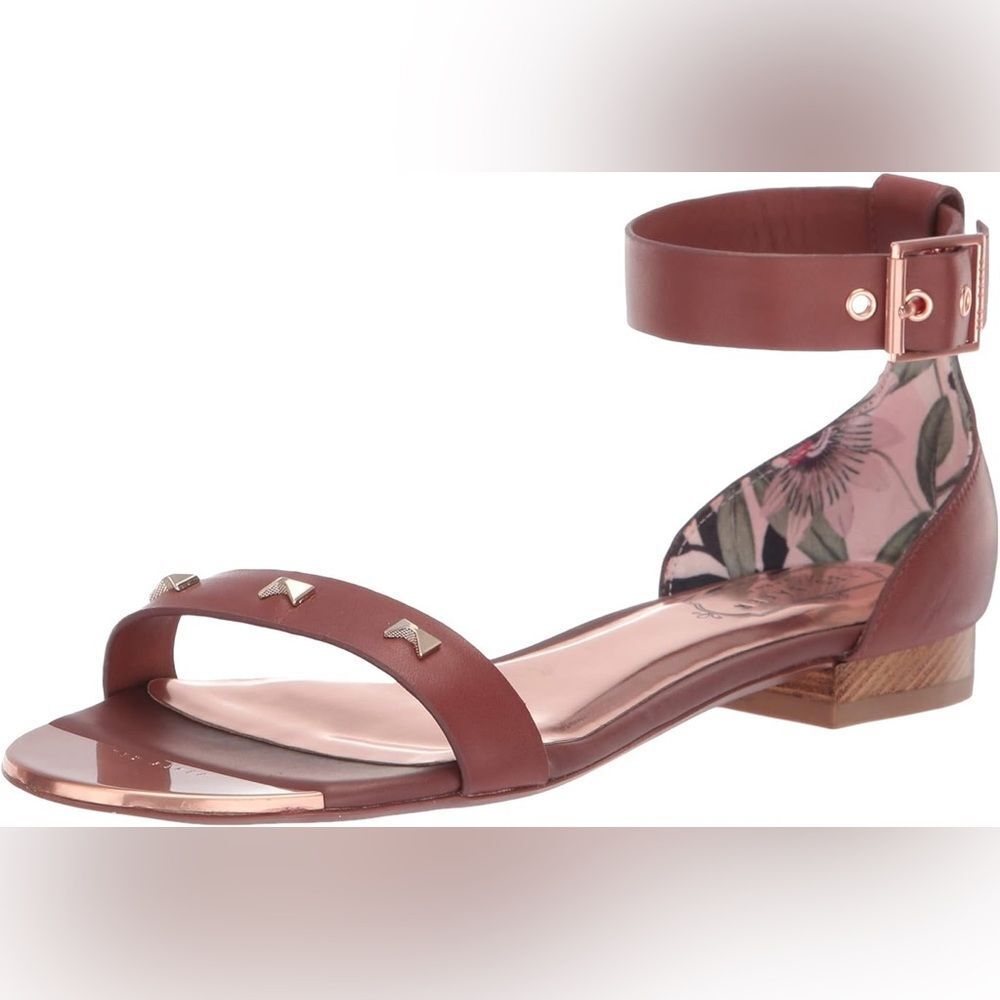 Ted Baker Ovey Leather Rivet Sandals Tan Brown Size EU 42 US 11.5